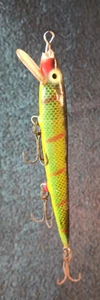 Vintage Heddon Cobra minnow Lure 5" wood crankbait 3 sets gang treble hooks - Picture 1 of 7