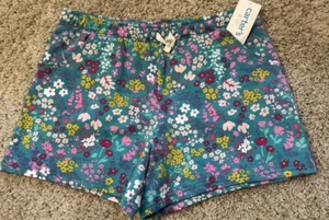 CARTER'S Shorts Bright Blue with Multicolor Flowers NWT Retails $16 Size 14 - Picture 1 of 3