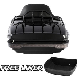 King Trunk Backrest Pad Brake Tail Light Fit For Harley Touring Road Glide 14-25 - Picture 1 of 13