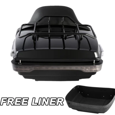 King Trunk Backrest Pad Brake Tail Light Fit For Harley Touring Road Glide 14-25 - Image 1 of 4