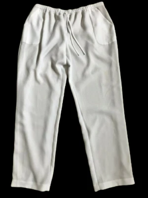 Pantalones para mujer Tahari talla 1X (34x30) forrados blancos con cordones bolsillos Foto 1 de 4
