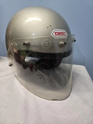 Capacete vintage Shoei S-22 1975 tom prata rosto inteiro - Imagem 1 de 4