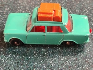 Matchbox Lesney No. 56 Fiat 1500 W/ Brown Luggage Roof Rack Vintage Toy Car - Picture 1 of 11