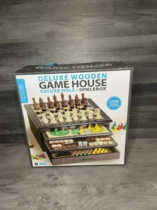 Deluxe Wooden Game House: 10 Games  Chess,Draughts,Backgammon And Others  - Picture 1 of 16