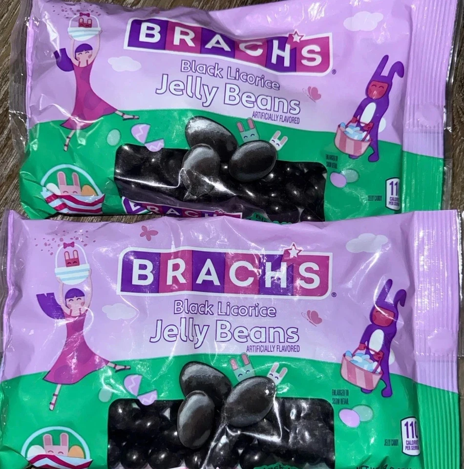 2 包 Brachs Brach's 黑色甘草果冻豆复活节 9 盎司有效期 10/26 — 第 1/2 张图片