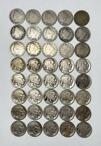 Liberty/Buffalo Nickel Roll, Many Early Key Dates, Red Book Value Is Over $400 - Picture 1 of 24