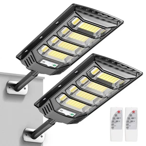 Solar Street Lights Outdoor, Wide-Angle LED Flood Light with Motion Sensor, D... - Picture 1 of 9