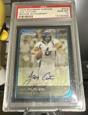 POP 1!!! Bowman Chrome #222 Jay Cutler Broncos 2006 radiocontrol novato automático/199 PSA 10 Foto 1 de 2