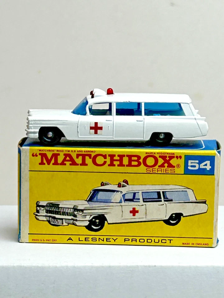 Matchbox No. 54 Cadillac Ambulance with F-Type Original Box, Nice - Image 1 of 4