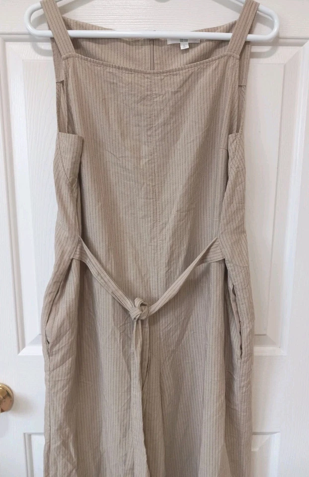 Mameluco mono mono informal con bolsillos a rayas beige para hombre UNIQLO carrera resort L Foto 1 de 4