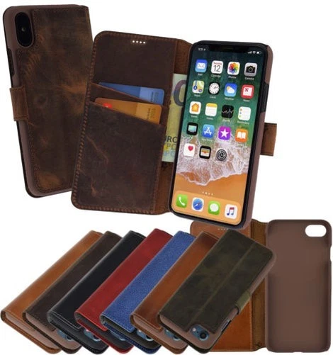 Custodia Stile Libro IN Pelle Cover Protettiva Case Raccoglitore Vintage Caffè - Immagine 1 di 4