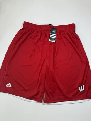 Adidas Wisconsin Badgers Shorts Mens 2XL Length +2 Team Issued Basketball NWT - Image 1 of 4