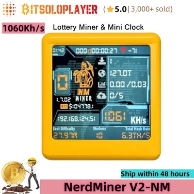 1060Kh/s NMMiner Official NerdMiner V2-NM BTC Solo Miner Bitcoin Lotto Machine - Image 1 of 4