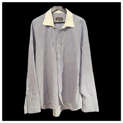 Camisa de vestir Donald Trump Signature Collection para hombre 18 34/35 rayas azules usada en excelente estado Foto 1 de 4