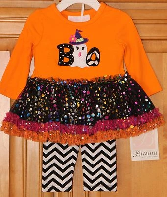 Niñas Halloween Conjunto BONNIE JEAN BABY Top y Leggings Conjunto de 2 Piezas Infantil 3-6 M BOO Foto 1 de 4