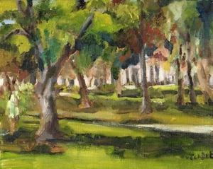 Original Oil Painting, Grape Day Park, Escondido, CA 8x10 inches Lydia Velarde - Picture 1 of 7