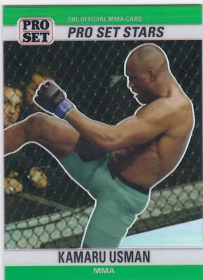 2021 Pro Set Sports Metal Stars Green Prism #2 Kamaru Usman - MMA 9/10 - Image 1 of 2