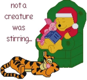 PUNTO DE CRUZ + PATRÓN ARTESANAL Winnie Pooh Piglet Tigger Libro de Nochebuena Papá Noel - Imagen 1 de 1