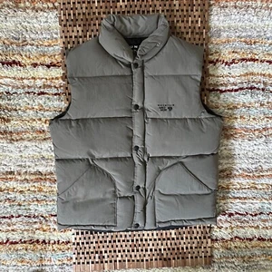 Mountain Hardwear Goose Down Full Zip Snap Button Puffer Vest Green Medium - Picture 1 of 3