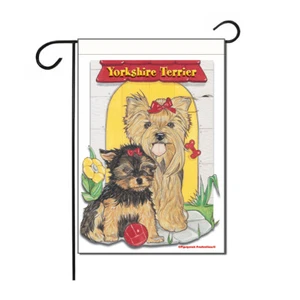 Yorkshire Terrier Yorkie Garden Flag Double Sided 12" X 17" - Picture 1 of 1