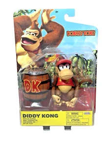Jakks Pacific World of Nintendo Diddy Kong 4” Action Figure With DK Barrel New - Picture 1 of 9