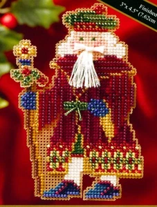 Kit de punto de cruz con cuentas de Avignon Santa Mill Hill 2006 Medieval Santas - Imagen 1 de 3