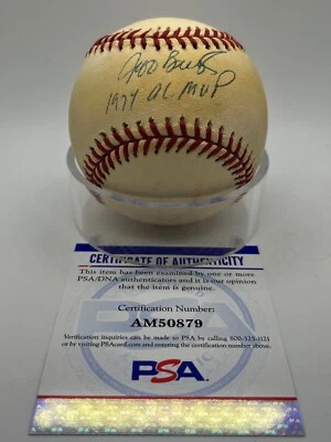 Бейсбольный мяч с автографом Джеффа Берроуза 1974 AL MVP Rangers OMLB PSA DNA *79 - Изображение 1 из 2