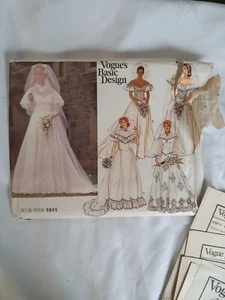 Vogue 1511 Basic Design Wedding Dress, Costume Dressmaking Pattern Size 12 - Picture 1 of 5