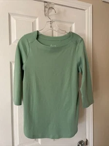 Denim & Co Womens Essentials ￼3/4 sleeve Top Blouse Gorgeous Mint green Size XS - Picture 1 of 3