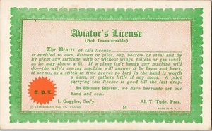 Mutoscope Arcade Card Card Exhibit Supply Co Aviators License - Bild 1 von 2