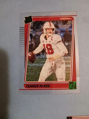 Tanner McKee 2023 Chronicles Donruss Clearly Draft Picks Green Parallel #48 - Image 1 of 2
