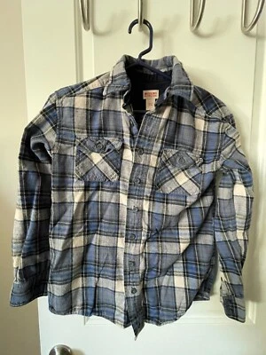Mossimo Supply Co Youth Teen Boys Kids Blue plaid long sleeve shirt Large used - Image 1 of 4