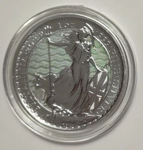 2023 Great Britain UK One 1 Ounce Oz Britannia Silver Coin Queen Elizabeth II BU - Picture 1 of 2
