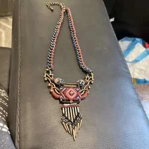 Schöne Vintage Egyptian Revival 20 Zoll AB Strass Halskette - Bild 1 von 6