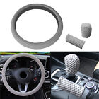 Car Steering Wheel Cover Fit 15"/37-38CM Mesh Cloth Good Grip Accessories Grey