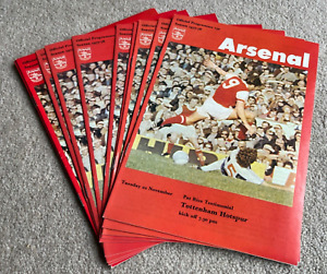 10 1977 Pat Rice Testimonial Programmes, Arsenal v Tottenham Hotspur, exc' cond'