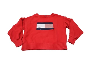 Tommy Hilfiger Youth Pullover Flag Sweater Heavy Duty Red Blue Size Small (7) - Picture 1 of 7