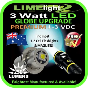 MAGLITE LED UPGRADE 1-2 C/D CELL 1-3V 3W BULB GLOBE for  FLASHLIGHT TORCH 250lm - Picture 1 of 7