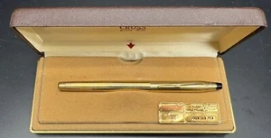 Vtg. CROSS 10K Gold Fountain Pen w/ Case/Instructions (Engraved w/Initials) 4506 - Imagen 1 de 6