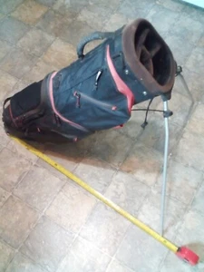 Vintage Belding Golf Bag Black Red Balance Max 33x6 Self Standing Wear Read Dis - Picture 1 of 13