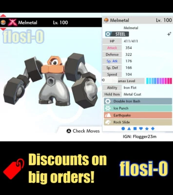 6IV Ultra Brillante GMAX Melmetal Pokemon Espada y Escudo GIGANTAMAX (Cuadrado Brillante) Foto 1 de 2