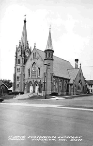 Iglesia Luterana de San Juan Ev Jefferson Wisconsin 1950c Foto Real Postal RPPC - Imagen 1 de 2