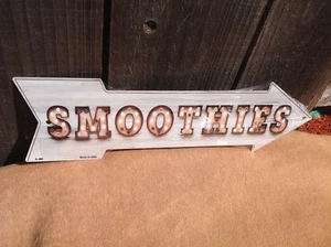 Smoothies This Way To Arrow Sign Directional Novelty Metal 17" x 5" - Picture 1 of 1