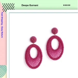 $ 245.00 Deepa Gurnani Cypress Earrings In Fuchsia- One Size - Picture 1 of 2
