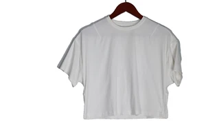 Lululemon Women's Small White Boxy T-Shirt Nylon Stretch Short Sleeve Crew Tee - Picture 1 of 5