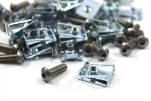 25 x Stainless Fairing Panel Std m6 Button Head Bolt Bolts & Speed Spire C Clips - Picture 1 of 6