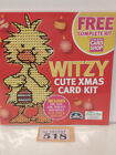 Witzy Suzy's Zoo Yellow Duck Duckling Bird Christmas Card Cross Stitch Kit