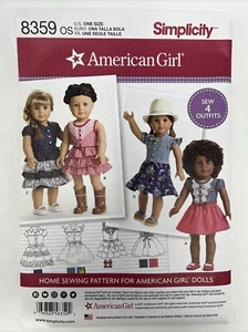 Simplicity 8359 American Girl 18" Doll Dress Clothes Sewing Pattern Uncut - Picture 1 of 4