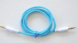 3.5mm audio stereo aux fabric braided male cable FOR ipod car iphone 6 5 4s mp3 - Picture 1 of 41