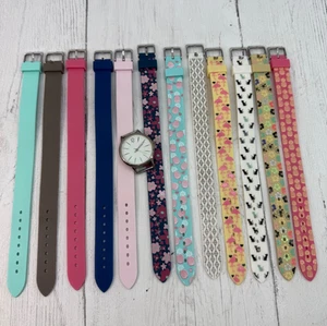Uhr 12 austauschbare Silikon Kautschuk Bänder NEUE BATTERIE blau rosa Strand Katzen - Bild 1 von 12